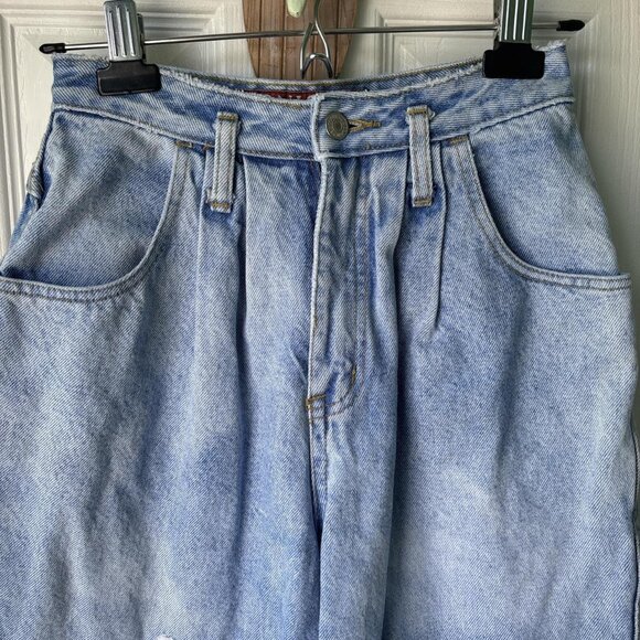 80's Patchwork Jeans Womens 6 Pink Bows High Waisted Coquette Cute Goth - Picture 3 of 8